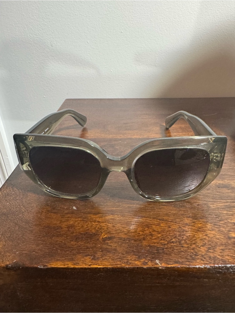 Quay Australia Olive Translucent Frame Sunglasses with Black Gradient Lenses - Picture 8 of 10
